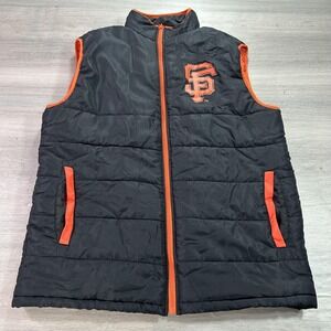 San Francisco Giants Vest Mens XL Black Orange MLB Baseball Puffer Zip SGA